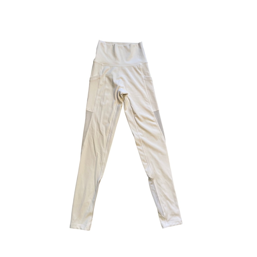 OFFLINE by Aerie Goals 7/8 Leggings White High Rise Mesh Pocket XS